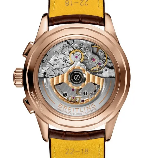 Breitling Premier Men Automatic Silver Alligator Watch RB2510371G1P1