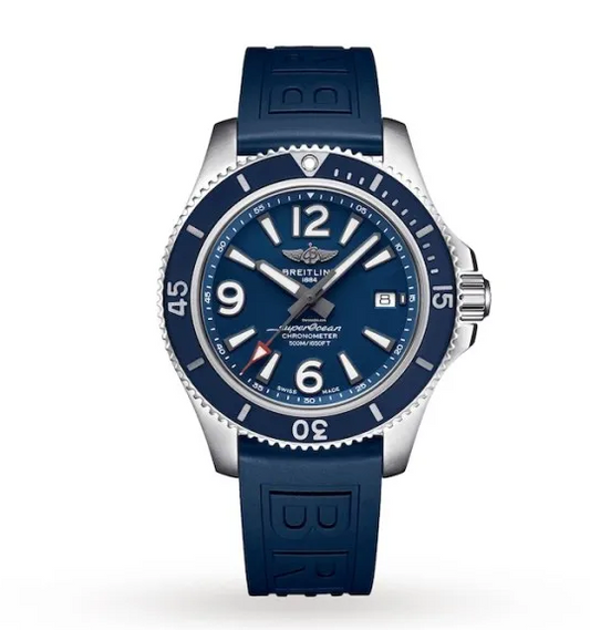 Breitling Superocean Men Automatic Blue Rubber Watch A17366D81C1S2