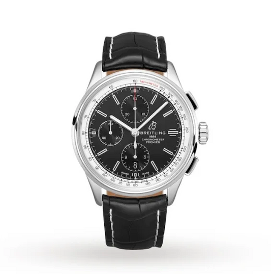 Breitling Premier Men Automatic Black Crocodile Watch A13315351B1P1