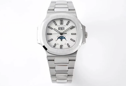 Patek Philippe Nautilus Silver Annual Calendar